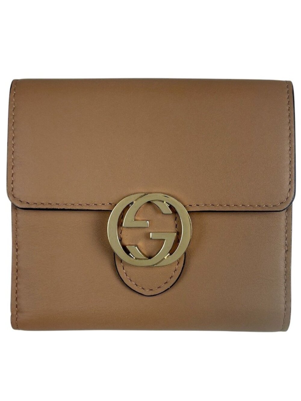 Gucci Bifold Wallet Interlocking G Leather Brown